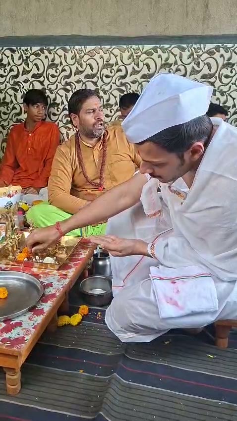 Shastra-guided rituals performed with the family